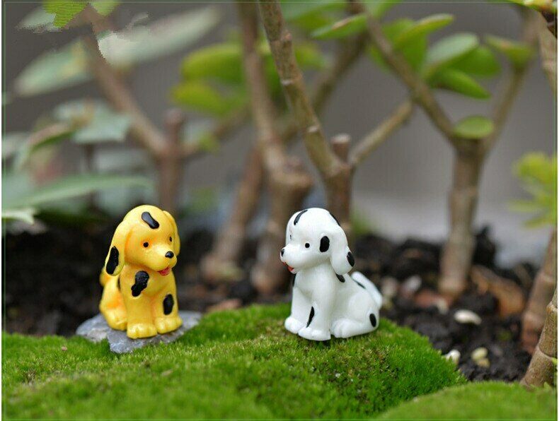 Mini 5PCS Three-color Spotted Dog Decor Supplies Garden Deco Creative Handicraft