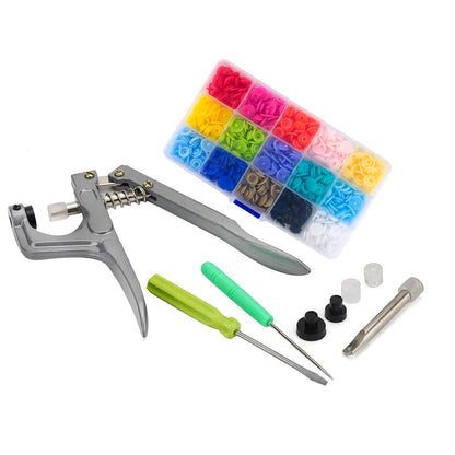 Metal & Resin 150PCS Snap Buttons Press Tool Kit with Fastener Pliers for DIY