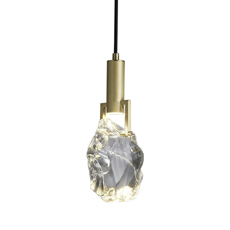 Pendant Lights Copper Corder Simple Luxury Crystal Bedroom Bedside Lamp 12x150cm