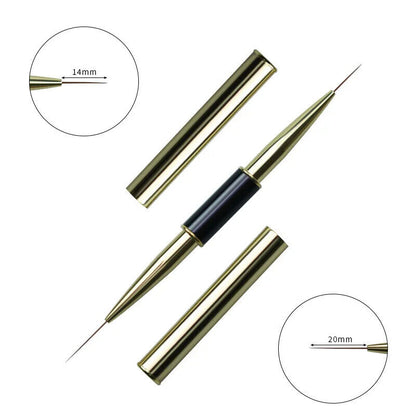 Nail Art Tool Dual End Stripe Liner DIY Liquid Powder Acrylic Painting Brush Pen