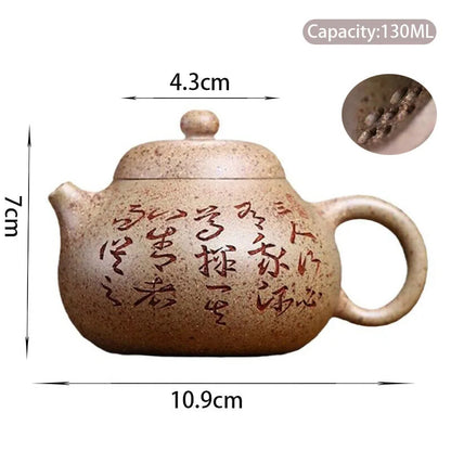 4.3" Yixing Purple Clay Teapot Handmade Tea Pot Raw Ore White Duan Mud Kettle