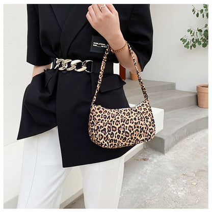 Shopper Bag Shoulder Underarm Bag Vintage Small Purse Nylon Handbags Zipper 1PC