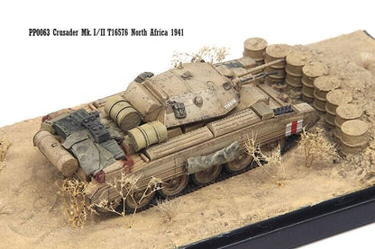 S-Model 1/72 PP0063 Crusader MK.Ⅰ/Ⅱ T16576 Tank North Africa 1941 Model+Platform