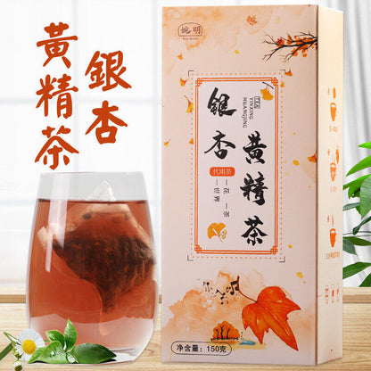 婉明 Ginkgo Yellow Essence Tea White Fruit Fire Flaxseed Pine Pollen Health Tea