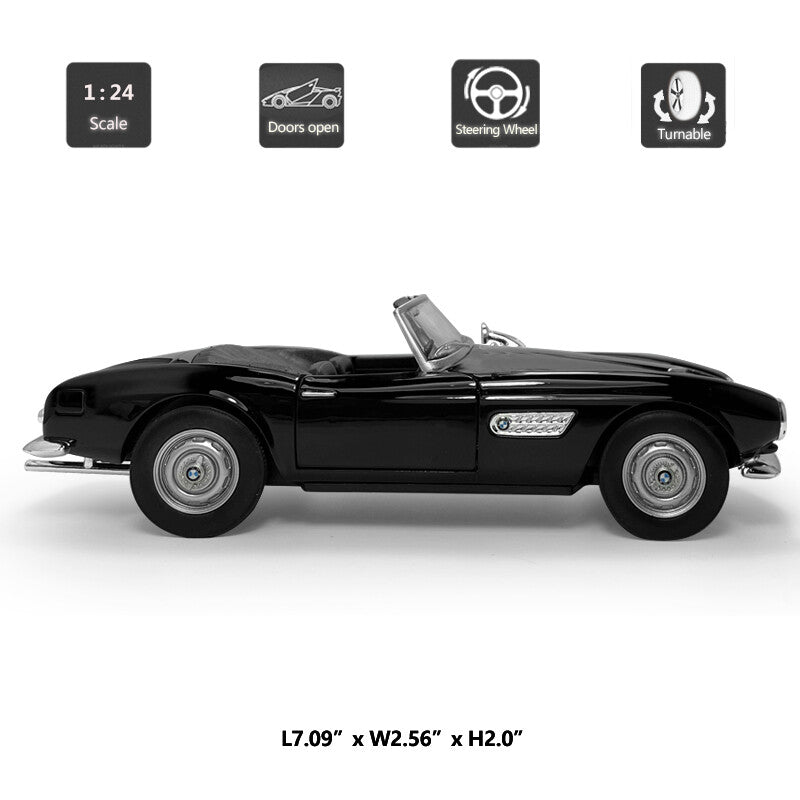 1/24 Scale BMW 507 Model Car Diecast Toy Cars Boys Toys Men Collection Black