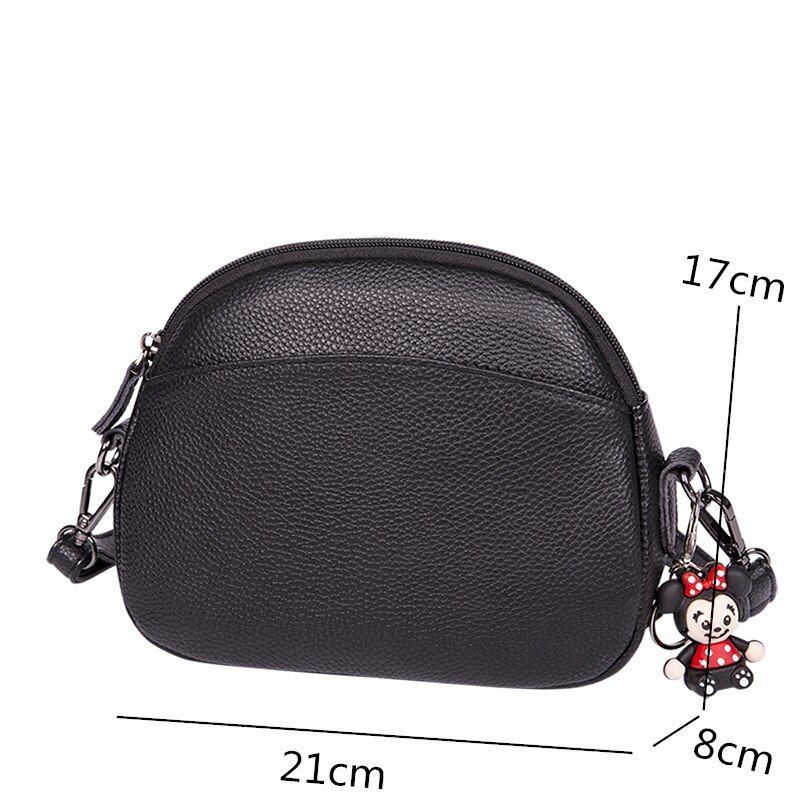 Pattern Genuine Leather Crossbody Bag Casual Shell Handbag Shoulder Purse Nylon