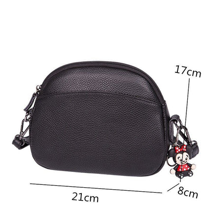 Pattern Genuine Leather Crossbody Bag Casual Shell Handbag Shoulder Purse Nylon