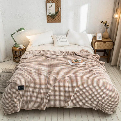 Blankets Plaid Beds Coral Fleece Gray Color Single/Queen/King Flannel Bedspreads