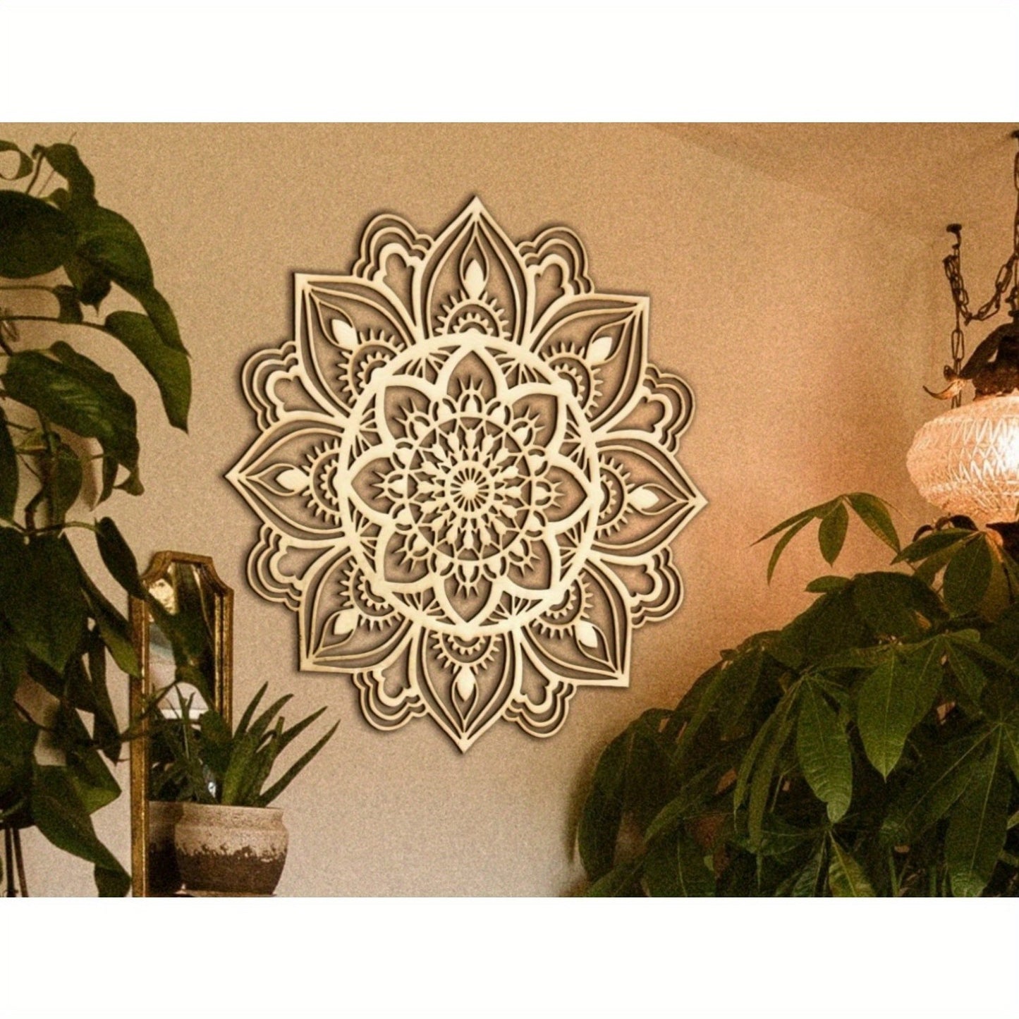 Boho Ethnic Decor for Living Room 1pc Moroccan Indian Mandala Metal Wall Art
