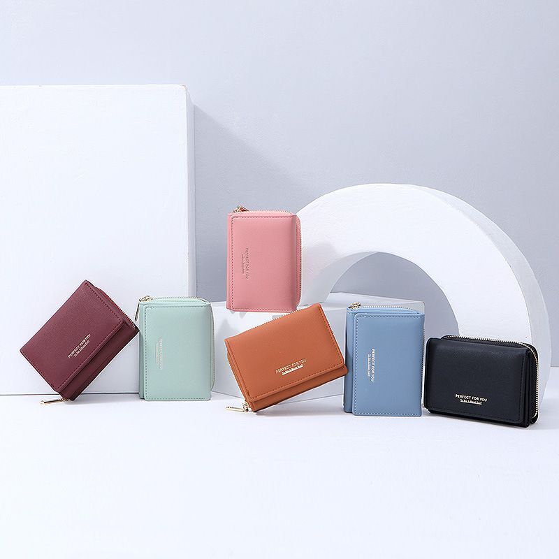Women Wallet Multifunctional Folding Multi-card Slot Card Bag Zipper Coin Purse