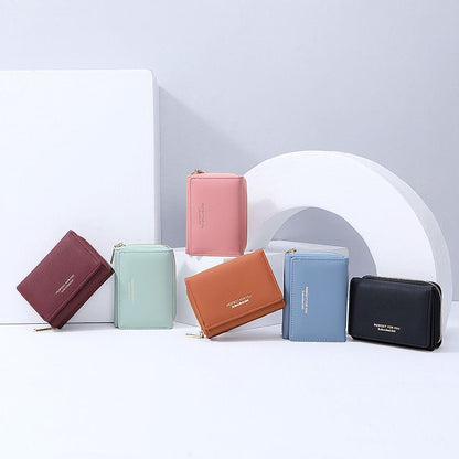 Women Wallet Multifunctional Folding Multi-card Slot Card Bag Zipper Coin Purse