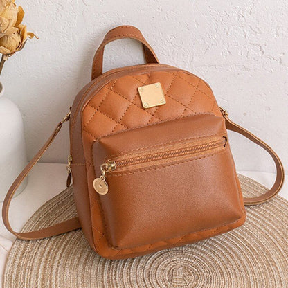 Synthetic Leather Mini Small Backpack Phone Pouch School Backpack Bags Polyester