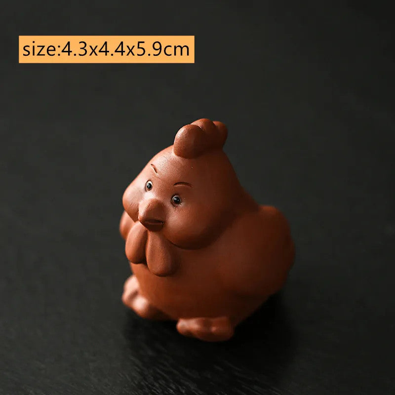 Chinese Zodiac ZishaTea Pet Animal Statue Decoration Handmade Sculpture Tea Set
