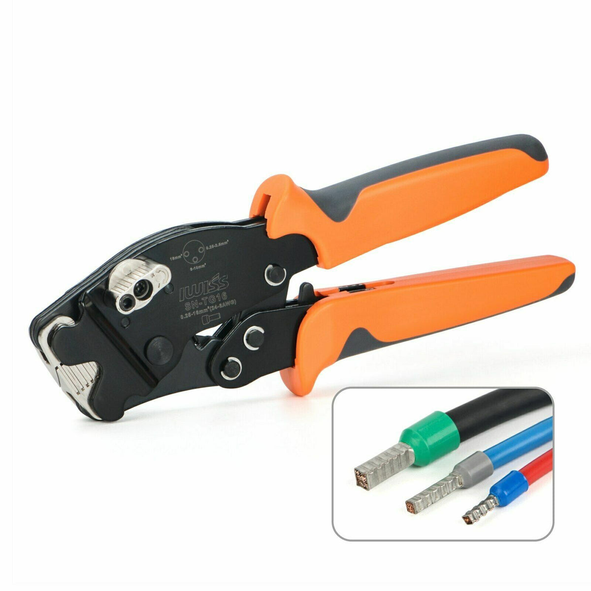 SN-TG16 0.25-16mm² Tubular Terminal Crimping Pliers Hand Tools Ferrule Clamps