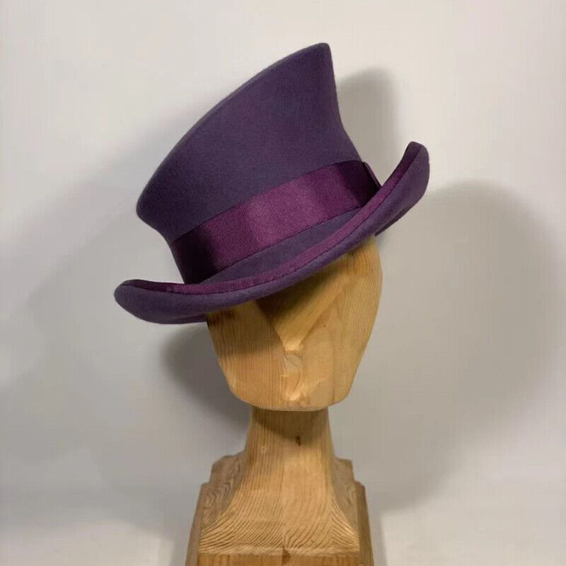 Cashmere Hat Asymmetric Top Hat Unisex Steam Punk Wool Party Costume Magic Cap