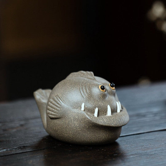 Purple Clay Puffer Fish Teapet Tea Animals from Yixing