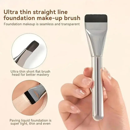 4PCS Flat Foundation Brush Set - Ultra Thin Blade for Liquid Makeup Blending