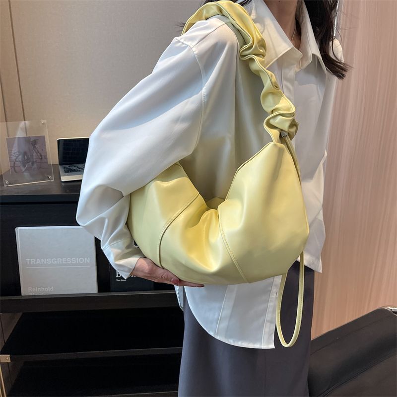 Large Shoulder Bag Soft Leather Crossbody Bags Tote Handbag 42*22*10 CM Zipper