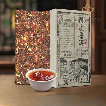 1000g Ripe Puer Square Brick Chenpi Yunnan Multiple Choice Compressed Tea