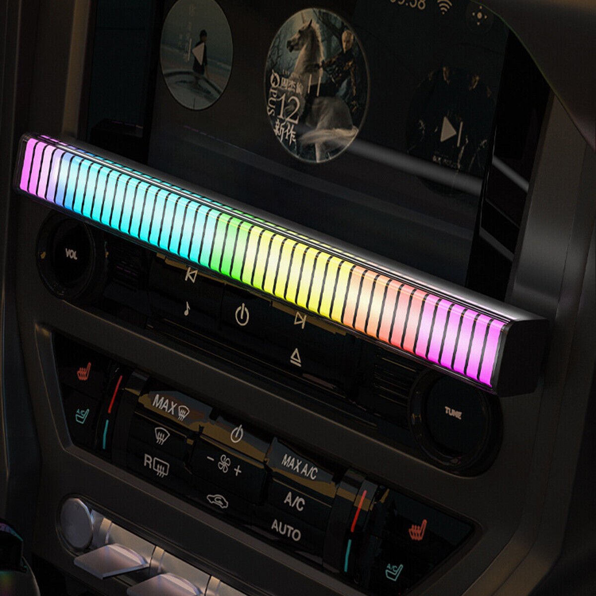 64 RGB LED Atmosphere Strip Light Bar Home Music Sound APP Control Rhythm Lamp