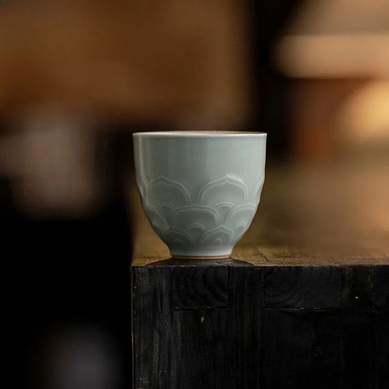 Lotus Petals Teacup Tea Bowl Cup Tea-tasting Meditation Cup Master Cups