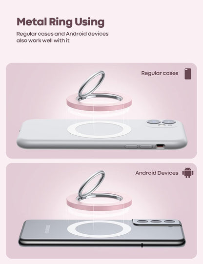 Magnetic Phone Ring Grip Holder Compatible for Magsafe, 360° Rotating with Smoot