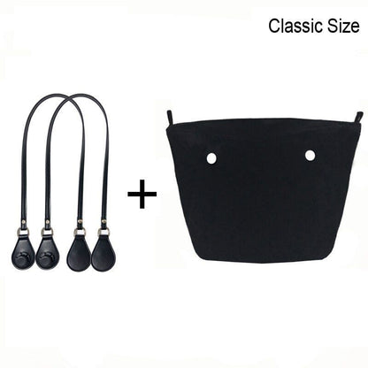 1set Canvas Lining Insert Inner Pocket 85cm Long Handles Microfiber Leather Bag