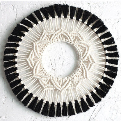 Wall Hanging Tapestry Bohemian Home Decor Woven Macrame Mandala Cotton Rope 42cm