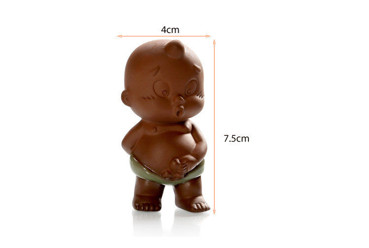 Chinese Small Monk Pee Doll Water Squirt Tea Pet Ceramic Purple Clay Tea Play