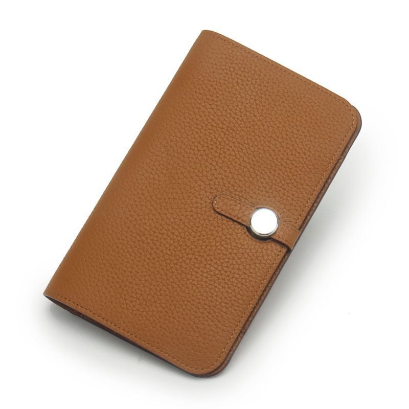 Genuine Leather Passport Cover Unisex Organizer Wallet Long Purse Hasp Money Bag