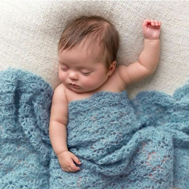 Baby Photography Wrap Blanket 2 Pcs Props Stretch Knit Photo Newborn Headdress