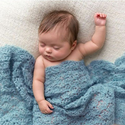Baby Photography Wrap Blanket 2 Pcs Props Stretch Knit Photo Newborn Headdress