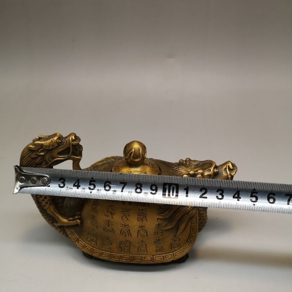 5.5" Chinese Old Copper Handwork Dragon Tea Pot Crafts Copper Sculpture Home