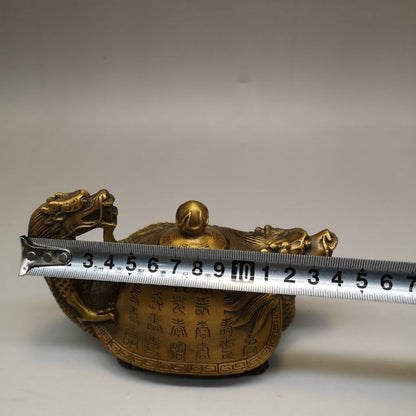 5.5" Chinese Old Copper Handwork Dragon Tea Pot Crafts Copper Sculpture Home