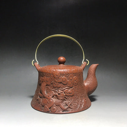 Chinese Yixing Zisha Clay Handmade Exquisite Teapot（提梁大钟 底款：乾隆御制）