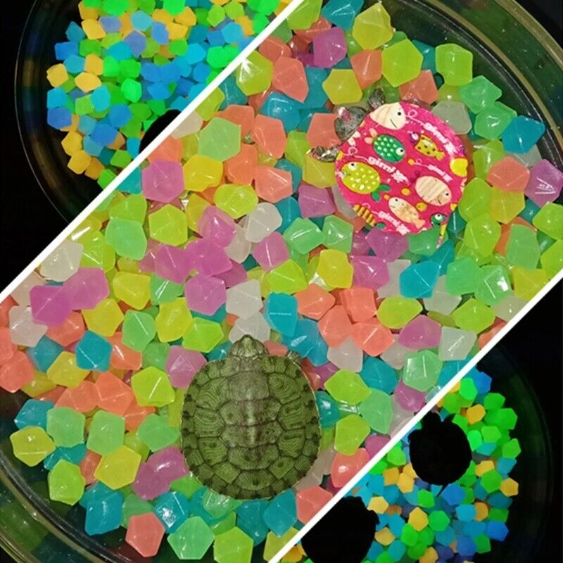 Luminous Stones 100Pcs Home Garden Aquarium Landscaping Glow in the Dark Pebbles
