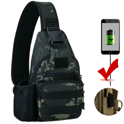 Men Canvas Shoulder Bags Travel Men's Crossbody Bag Army Style Chest Back Pack