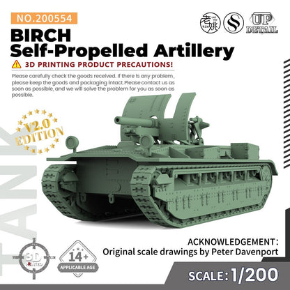 SSMODEL SS200554 1/200 Military Model Kit BIRCH Self-Propelled Artillery