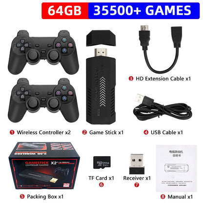X2 PRO Video Game Console Retro TV Stick 64G-256G 4K Wireless Controller