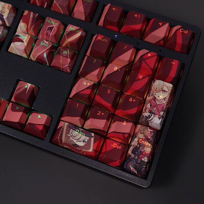 New Genshin Impact PBT Transparent Keycaps Cherry MX Mechanical Keybaord 108