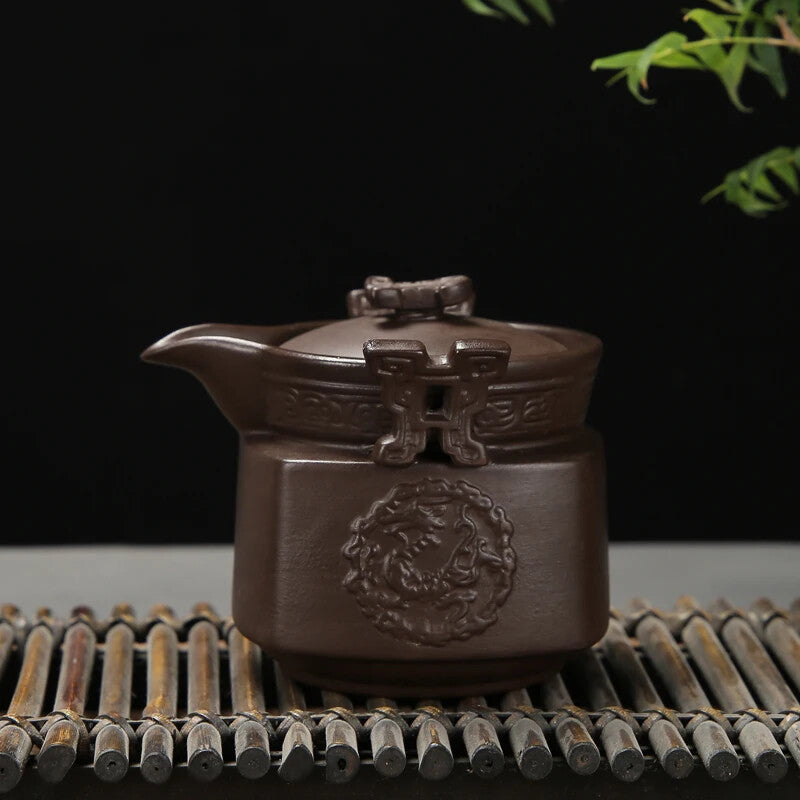 Antique Purple Clay Hand Grab Pot Chinese Yixing Zisha Teapot Household Filter