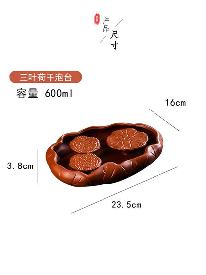 Purple Clay Tea Tray Household Lotus Small Tea Tray Dry Soaking Platform