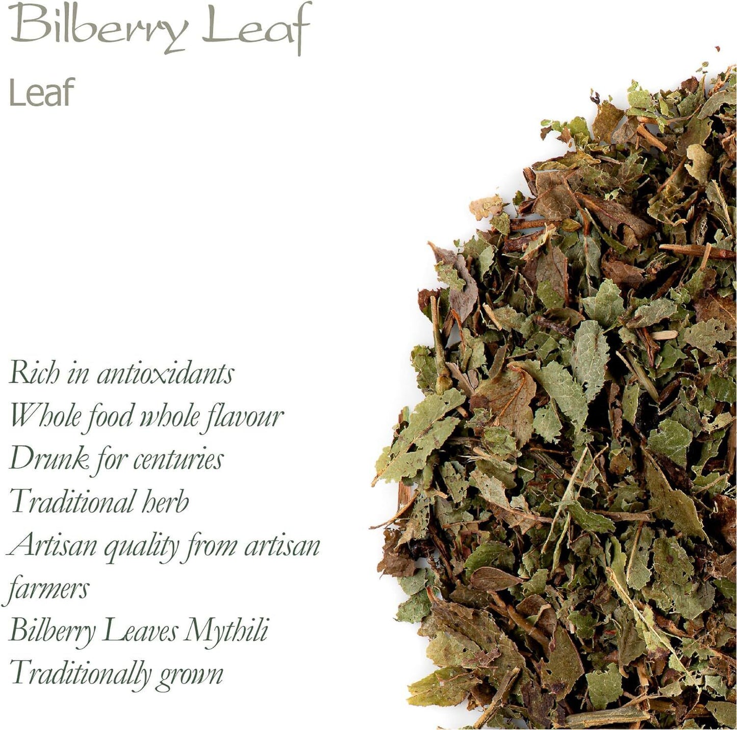 Bilberry Tea Loose Leaf - Rich and Aromatic - Dried Blueberry Leaves Herb 100g