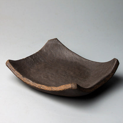 Japanese Style Ceramic Coaster, Vintage Handmade Coarse Pottery Teacup Coaster