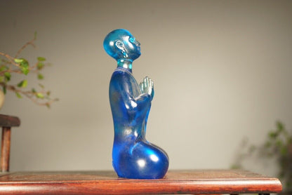 Collect China old Coloured glaze gilt carefully carve enlightenment statue BL