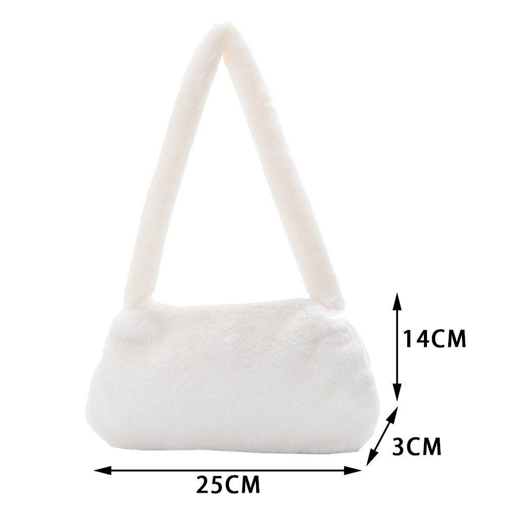 Bag Plush Animal Print Shopper Purse Handbag Shoulder Underarm Bag 250*140*30mm