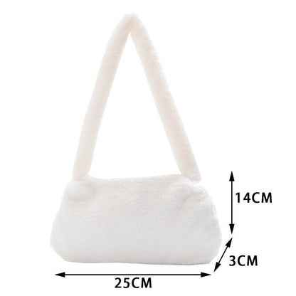 Bag Plush Animal Print Shopper Purse Handbag Shoulder Underarm Bag 250*140*30mm