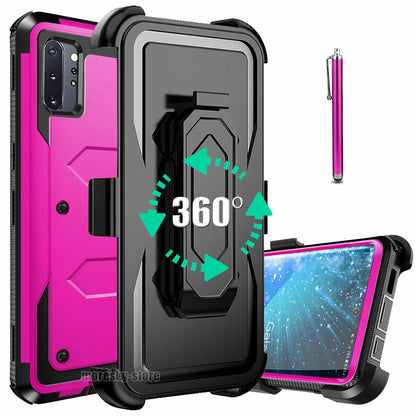 For Samsung Galaxy Note10+ Shockproof Case, w Belt Clip Stand Rugged Phone Cover