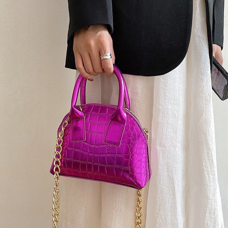 Pattern Synthetic Leather Crossbody Bag Shoulder Handbag Small Shell 20X15X6 CM