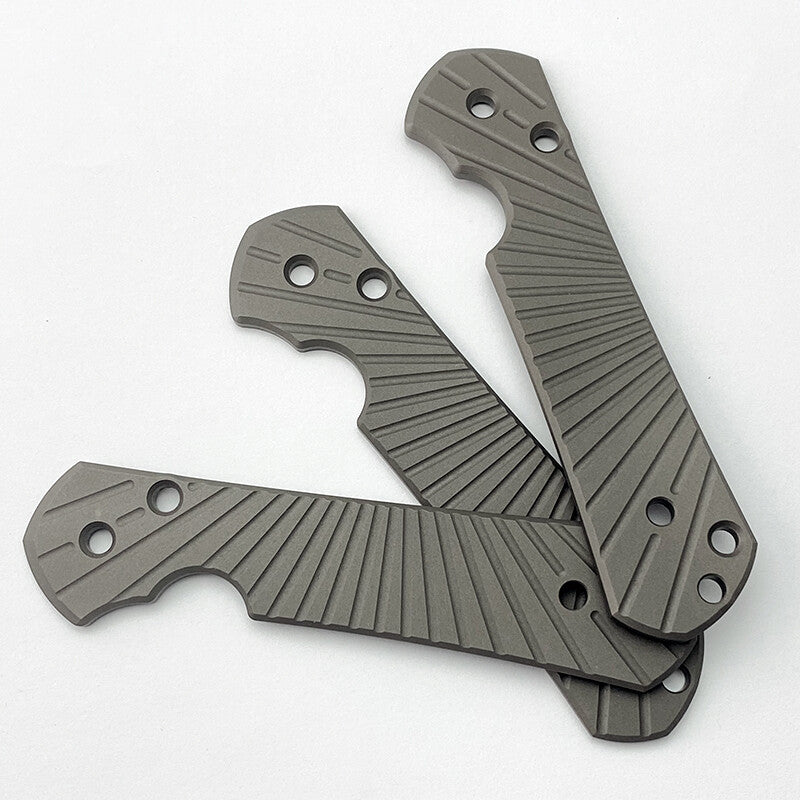 1Pc Titanium Scales for Chris Reeve Large Sebenza 21 Knife Radial Striation